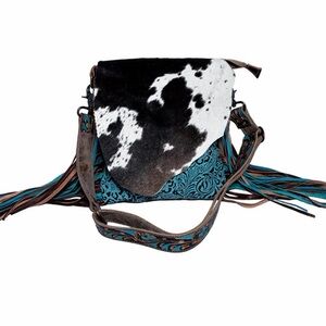 Myra Bag Cowhide and Blue Pattern Crossbody
